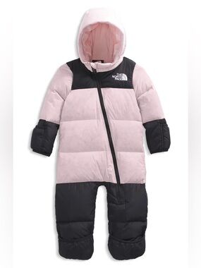 The North Face Pale Pink Black Power Down Bunting 12-18 Months